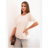Kesi Włoski Dámsky sveter z viskózy s krátkym rukávom béžový Kesi Włoski Dámsky sveter z viskózy s krátkym rukávom béžový