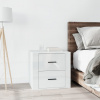 zahrada-XL Nočný stolík lesklý biely 50x39x47 cm 816706 zahrada-XL Nočný stolík lesklý biely 50x39x47 cm 816706