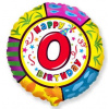 Balón fóliový HAPPY BIRTHDAY 0 NARODENINY 45 cm Balón fóliový HAPPY BIRTHDAY 0 NARODENINY 45 cm