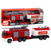 Hasičské auto LEAN Toys s prívesom 1:16 so zvukmi a svetlami a funkciou vodnej striekačky Hasičské auto LEAN Toys s prívesom 1:16 so zvukmi a svetlami a funkciou vodnej striekačky