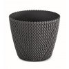 PROSPERPLAST Kvetináč 15,7cm SPLOFY ECO WOOD DSP160W-S433W antracit plastový PROSPERPLAST Kvetináč 15,7cm SPLOFY ECO WOOD DSP160W-S433W antracit plastový