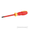 VDE Soft-Grip Electricians Screwdriver Phillips - PH2 x 100mm Silverline VDE Soft-Grip Electricians Screwdriver Phillips - PH2 x 100mm Silverline