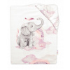 Baby Nellys bavlna prestieradlo Slon a dúha ružová/biela 70x140 Baby Nellys bavlna prestieradlo Slon a dúha ružová/biela 70x140