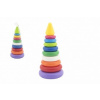 Teddies skládanka pyramida s kroužky plast 2 barvy v síťce 15x31 cm Teddies skládanka pyramida s kroužky plast 2 barvy v síťce 15x31 cm
