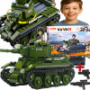 VOJENSKÝ TANK T-34 ČERVENÝ 102 DVE FIGÚRKY + LEGO ZBRAŇ VOJENSKÝ TANK T-34 ČERVENÝ 102 DVE FIGÚRKY + LEGO ZBRAŇ