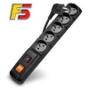 Rozvodný panel ACAR F5/5m 5x220V černý+přep.ochr. Rozvodný panel ACAR F5/5m 5x220V černý+přep.ochr.