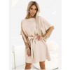 Numoco 287-38 SOFIA Motýlie šaty s viazaním v páse - tmavo béžové Numoco 287-38 SOFIA Motýlie šaty s viazaním v páse - tmavo béžové