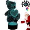 Detské zásuvky Filip, rôzne (Nočná lampa medveď so srdcom 3D farby LED USB farby) Detské zásuvky Filip, rôzne (Nočná lampa medveď so srdcom 3D farby LED USB farby)