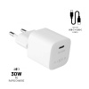 Výstupná nabíjačka FIXED Mini USB-C a kabel USB-C/USB-C, podpora PD, 1 meter, 30 W, biela Výstupná nabíjačka FIXED Mini USB-C a kabel USB-C/USB-C, podpora PD, 1 meter, 30 W, biela