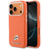 Karl Lagerfeld - Karl & Choupette Head Pin Saffiano MagSafe puzdro pre iPhone 17 Pro - oranžové Karl Lagerfeld - Karl & Choupette Head Pin Saffiano MagSafe puzdro pre iPhone 17 Pro - oranžové