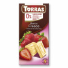 Torras Bezlepková biela čokoláda s kúskami jahôd bez pridaného cukru, so sladidlom (75g) Torras Bezlepková biela čokoláda s kúskami jahôd bez pridaného cukru, so sladidlom (75g)