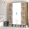 Šatníková skriňa Kumsal PTP - Walnut, White Šatníková skriňa Kumsal PTP - Walnut, White