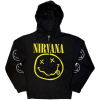 Mikina na zips Nirvana - Yellow Happy Face, Unisex,Čierna,XXL Mikina na zips Nirvana - Yellow Happy Face, Unisex,Čierna,XXL
