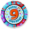 Balón fóliový HAPPY BIRTHDAY 9. NARODENINY 45 cm Balón fóliový HAPPY BIRTHDAY 9. NARODENINY 45 cm