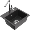 Mexen Milo granitový drez 1-komorový s kuchynskou batériou Flora, čierny škvrnitý - 6505-76-670401-00 Mexen Milo granitový drez 1-komorový s kuchynskou batériou Flora, čierny škvrnitý - 6505-76-670401-00