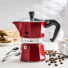 BIALETTI Moka Express pre 3 šálky espressa (3 tz) červená - hliníkový tlakový kávovar BIALETTI Moka Express pre 3 šálky espressa (3 tz) červená - hliníkový tlakový kávovar