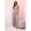 Kesi Włoski Dámska kombinéza bez rukávov so širokými nohavicami a ozdobnými gombíkmi sivý Kesi Włoski Dámska kombinéza bez rukávov so širokými nohavicami a ozdobnými gombíkmi sivý