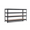 Policový regál Trestles RH 1000x1400x400, nosnosť 1200 kg, 4 police Farba: čierna, Typ police: drevená MDF 5,4 mm Policový regál Trestles RH 1000x1400x400, nosnosť 1200 kg, 4 police Farba: čierna, Typ police: drevená MDF 5,4 mm