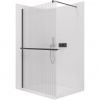 CERANO - Sprchová zástena Walk-in Onyx Round Ľ/P - 8 mm + polička/držiak na uteráky - guľatá vzpera - čierna matná, ryhované sklo - 50x200 cm CERANO - Sprchová zástena Walk-in Onyx Round Ľ/P - 8 mm + polička/držiak na uteráky - guľatá vzpera - čierna matná, ryhované sklo - 50x200 cm