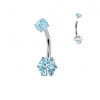 Oceľový piercing do pupku s vnútorným skrutkovaním Bernye Farba: Aqua Oceľový piercing do pupku s vnútorným skrutkovaním Bernye Farba: Aqua