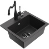 Mexen Milo žulový drez s jednou komorou s kuchynskou batériou Carla, čierny škvrnitý - 6505-76-670700-70-B Mexen Milo žulový drez s jednou komorou s kuchynskou batériou Carla, čierny škvrnitý - 6505-76-670700-70-B