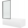 Mexen Cubik obdĺžniková vaňa 150 x 70 cm s obkladom a 1-krídlovou sprchovou zástenou 80 cm, čierny vzor - 550315070X9308007070 Mexen Cubik obdĺžniková vaňa 150 x 70 cm s obkladom a 1-krídlovou sprchovou zástenou 80 cm, čierny vzor - 550315070X9308007070