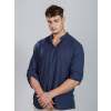 Tmavomodrá pánska košeľa K01 so stojačikom, ZVOĽTE VEĽKOSŤ OBLEČENIA L Tmavomodrá pánska košeľa K01 so stojačikom, ZVOĽTE VEĽKOSŤ OBLEČENIA L