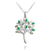 MINET Strieborný náhrdelník STROM ŽIVOTA so zelenými zirkónmi MINET Strieborný náhrdelník STROM ŽIVOTA so zelenými zirkónmi