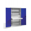 Dielenská skriňa typ Cabo, krídlové dvere, 3 police, 3 zásuvky, Š 1200, H 500, V 1950 mm, sivo-modrá Dielenská skriňa typ Cabo, krídlové dvere, 3 police, 3 zásuvky, Š 1200, H 500, V 1950 mm, sivo-modrá