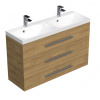Swiss aqua technologies Koupelnová skříňka s chromovými úchyty a umyvadlem SAT Cube Way 120x76,5x40 cm dub Hickory mat CUBE21203DH Swiss aqua technologies Koupelnová skříňka s chromovými úchyty a umyvadlem SAT Cube Way 120x76,5x40 cm dub Hickory mat CUBE21203DH