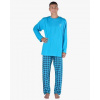 Pánské pyžamo dlouhé GINO 79153P dunaj lékořice M Pánské pyžamo dlouhé GINO 79153P dunaj lékořice M