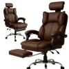 Hnedé kancelárske kreslo s opierkou nôh, KO49BR Hnedé kancelárske kreslo s opierkou nôh, KO49BR