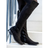 Vysoké čižmy nad kolená z pravej kože Ema 040 čierne nubuk Vysoké čižmy nad kolená z pravej kože Ema 040 čierne nubuk