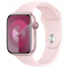 Apple Watch Series 9 Cellular 45mm Růžový hliník se světle růžovým sportovním řemínkem M/L (MRML3QC/A)