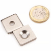 Oceľová základňa pre magnet 20 × 20 v. 3 mm, M5 Oceľová základňa pre magnet 20 × 20 v. 3 mm, M5