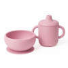Detský silikónový set FreeON - ružový hrnček a miska Detský silikónový set FreeON - ružový hrnček a miska