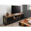 Bighome - INDUSTRIAL TV stolík 178x43x55 cm. viacfarebná lakovaná. staré drevo Bighome - INDUSTRIAL TV stolík 178x43x55 cm. viacfarebná lakovaná. staré drevo