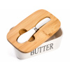 Butter keramická maslienka s nožom a bambusovým vekom biela Butter keramická maslienka s nožom a bambusovým vekom biela