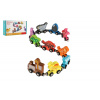Teddies Vlak/Vláček s vagóny dinosaurus na magnety 10ks dřevo v krabičce 20x11cm Teddies Vlak/Vláček s vagóny dinosaurus na magnety 10ks dřevo v krabičce 20x11cm