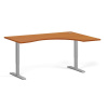 Ergonomický výškovo nastaviteľný stôl, 160x120 cm, 2 motory, L/P, sivá podnož, čerešňa Ergonomický výškovo nastaviteľný stôl, 160x120 cm, 2 motory, L/P, sivá podnož, čerešňa