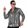 Pánska košeľa zebra strieborno-čierna L/XL Pánska košeľa zebra strieborno-čierna L/XL