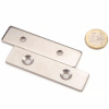 Oceľová základňa pre magnet 120 × 20 v. 3 mm, 2× M5 Oceľová základňa pre magnet 120 × 20 v. 3 mm, 2× M5