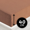 Froté napínacie prestieradlo na extra vysoký matrac FR-023 Orieškovo hnedé 140 x 200 - výška 40 cm Froté napínacie prestieradlo na extra vysoký matrac FR-023 Orieškovo hnedé 140 x 200 - výška 40 cm