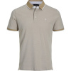 Jack and Jones Paulos Tipped Pique Short Sleeve Polo Shirt Crockery M Jack and Jones Paulos Tipped Pique Short Sleeve Polo Shirt Crockery M