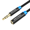 Opletený 3,5 mm audio predlžovací kábel 1,5 m Vention VAB-B06-B150-M čierny Opletený 3,5 mm audio predlžovací kábel 1,5 m Vention VAB-B06-B150-M čierny