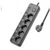 Viking síťová prodlužovací zásuvka YC53S, 5x AC 230V, 1x USB-A, 2x USB-C, tlačítko ON/OFF, délka 1,5 m, černá (VYC53SB) Viking síťová prodlužovací zásuvka YC53S, 5x AC 230V, 1x USB-A, 2x USB-C, tlačítko ON/OFF, délka 1,5 m, černá (VYC53SB)
