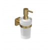 Kludi Vela S Dávkovač mydla s držiakom, sklo/kefované zlato 25976N0 Kludi Vela S Dávkovač mydla s držiakom, sklo/kefované zlato 25976N0