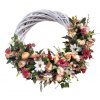 Prútený veniec mix kvetov a doplnky Ø 46cm Prútený veniec mix kvetov a doplnky Ø 46cm