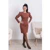 Anita- Dámske slim šaty s puff rukávmi hnedé Veľkosť mama: S Anita- Dámske slim šaty s puff rukávmi hnedé Veľkosť mama: S