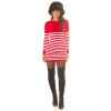 Dámsky sveter 0000KO-1550 červeno-biely - Koucla one size Dámsky sveter 0000KO-1550 červeno-biely - Koucla one size